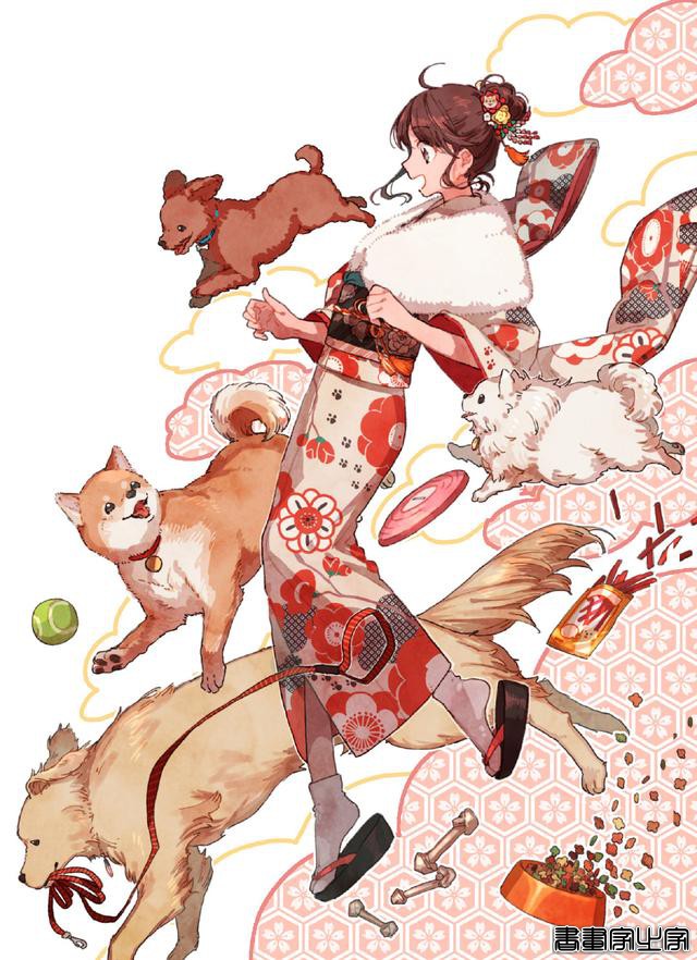 美！温柔可人的人物手绘插画，简练的线稿色彩-8.jpg