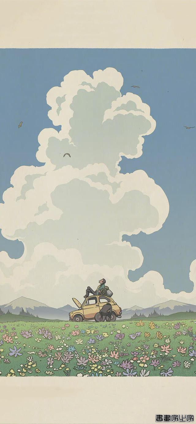 清新治愈风壁纸，宫崎骏动漫插画-15.jpg