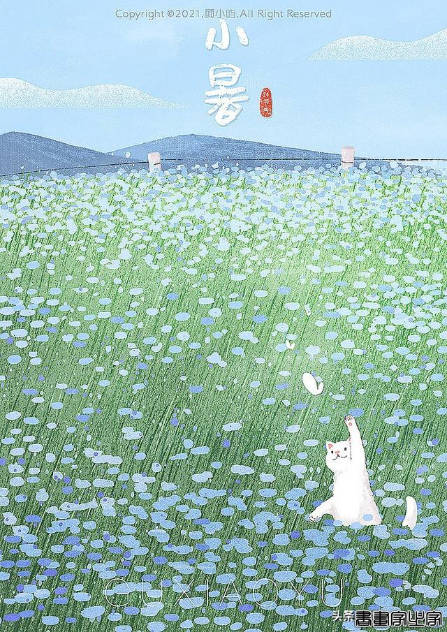 治愈插画《猫咪的夏天》，网友：被萌化了，有木有？-4.jpg