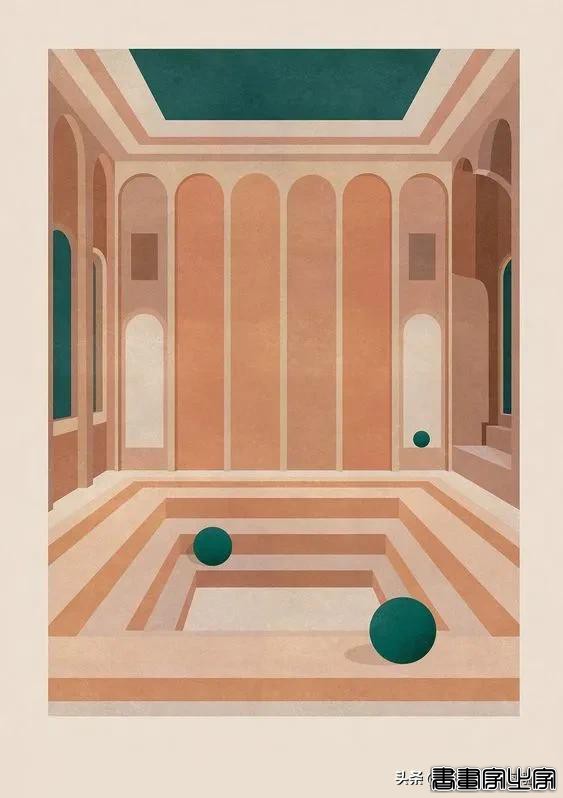 「插画欣赏」伦敦女艺术家的极简风建筑插画——简洁抽象-18.jpg