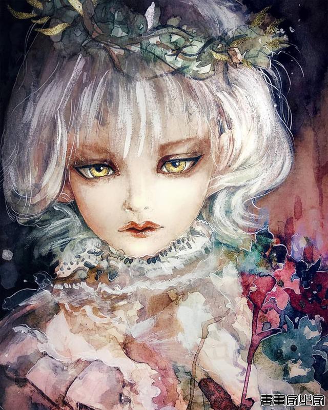 寂静宇宙中的明眸：色彩与金箔的交融，插画家卡法西斯的神话四季-5.jpg