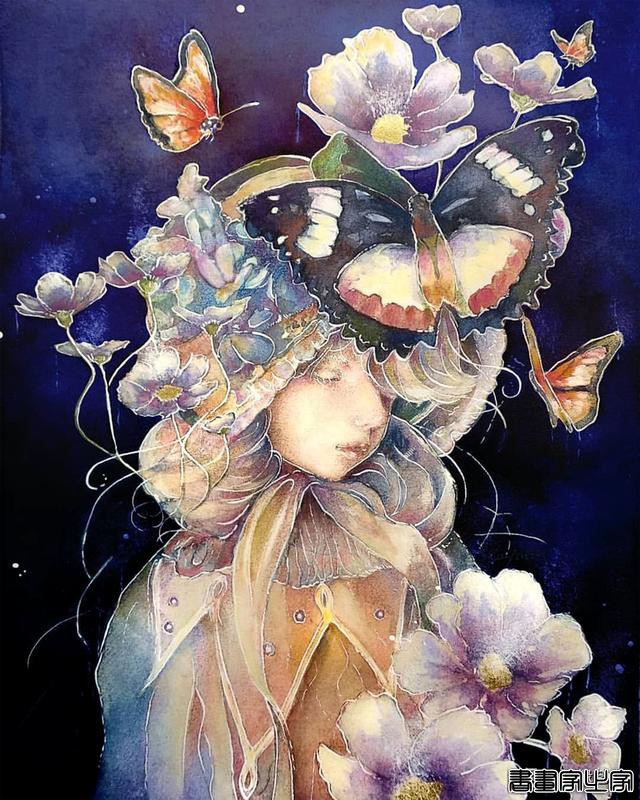 寂静宇宙中的明眸：色彩与金箔的交融，插画家卡法西斯的神话四季-10.jpg