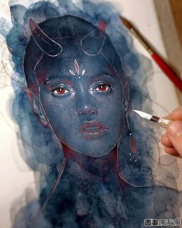寂静宇宙中的明眸：色彩与金箔的交融，插画家卡法西斯的神话四季-17.jpg