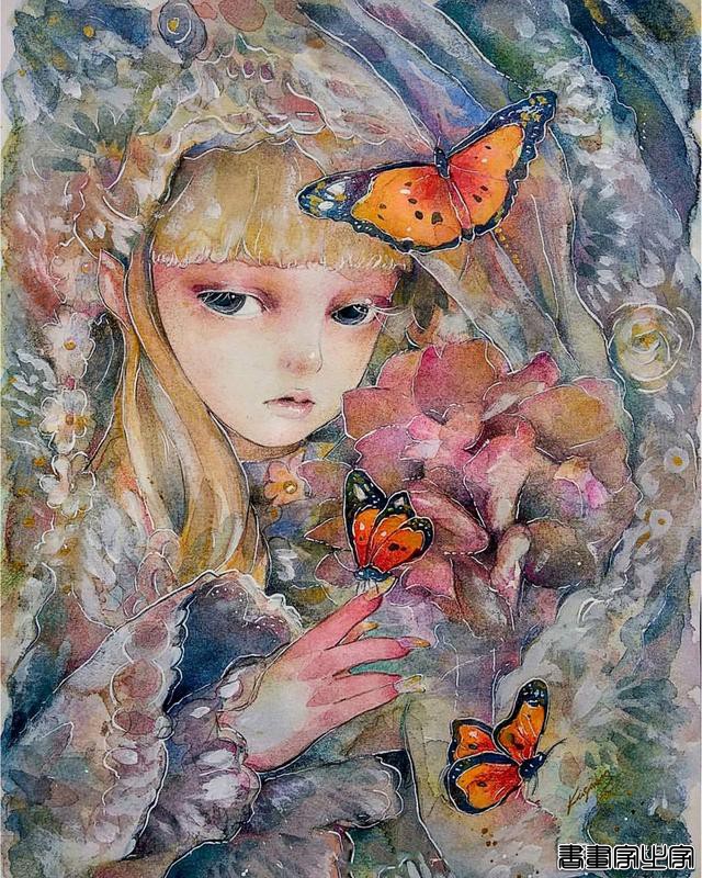 寂静宇宙中的明眸：色彩与金箔的交融，插画家卡法西斯的神话四季-21.jpg