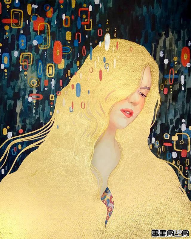 寂静宇宙中的明眸：色彩与金箔的交融，插画家卡法西斯的神话四季-32.jpg