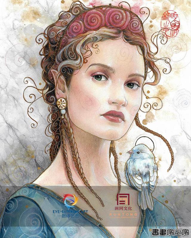 寂静宇宙中的明眸：色彩与金箔的交融，插画家卡法西斯的神话四季-35.jpg