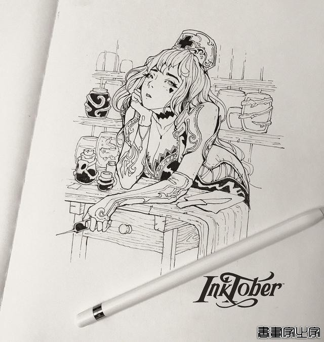 画风唯美，人物灵气十足，五官精致的女性动漫同人、墨笔插画欣赏-53.jpg