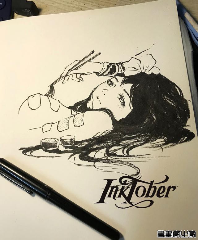 画风唯美，人物灵气十足，五官精致的女性动漫同人、墨笔插画欣赏-52.jpg
