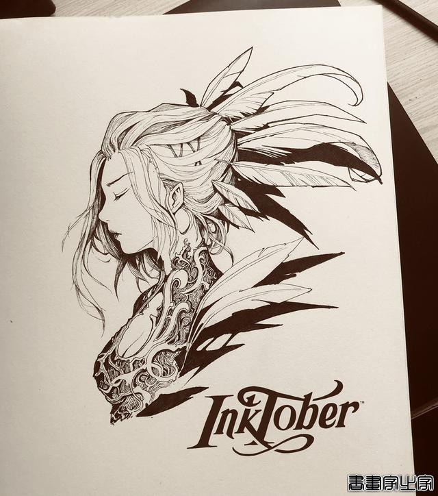 画风唯美，人物灵气十足，五官精致的女性动漫同人、墨笔插画欣赏-57.jpg
