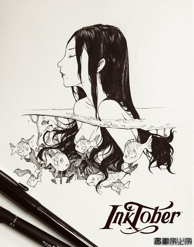 画风唯美，人物灵气十足，五官精致的女性动漫同人、墨笔插画欣赏-72.jpg