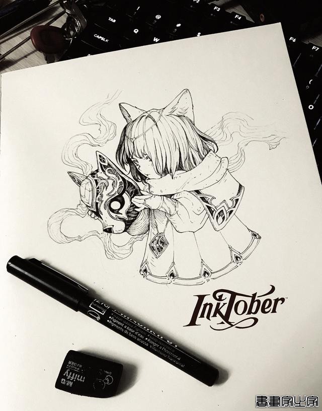 画风唯美，人物灵气十足，五官精致的女性动漫同人、墨笔插画欣赏-73.jpg