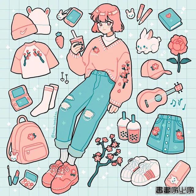 插画分享｜可爱适合当手帐的图案-24.jpg