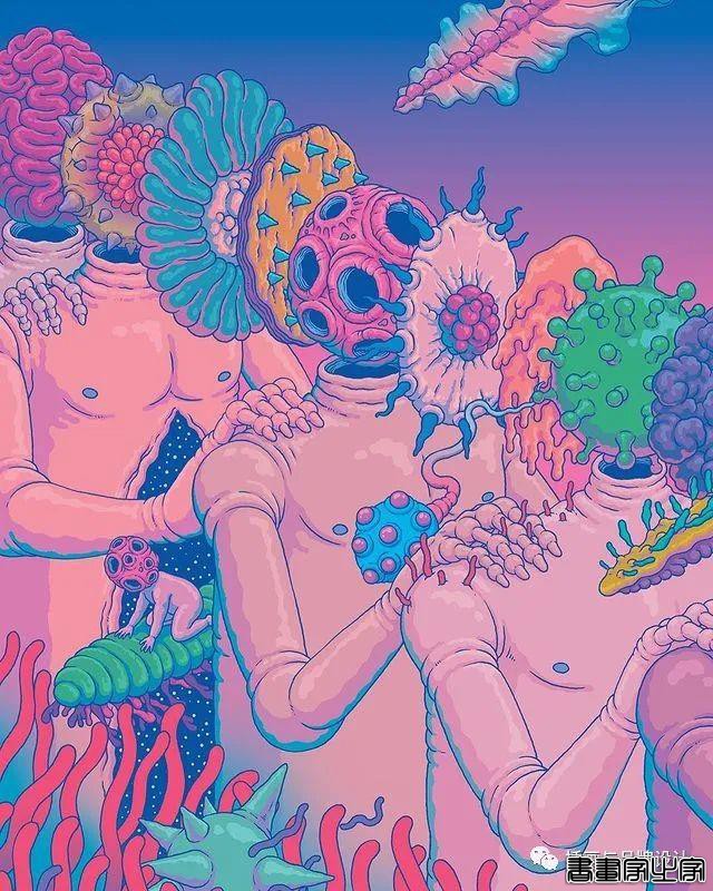 插画丨惊叹了视觉的超现实景观插画，从宏观到微观以超梦幻的形式展现生命的形式-5.jpg