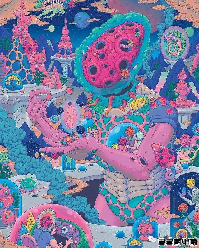 插画丨惊叹了视觉的超现实景观插画，从宏观到微观以超梦幻的形式展现生命的形式-28.jpg