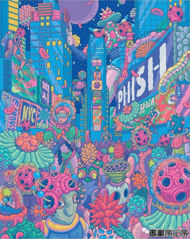 插画丨惊叹了视觉的超现实景观插画，从宏观到微观以超梦幻的形式展现生命的形式-33.jpg