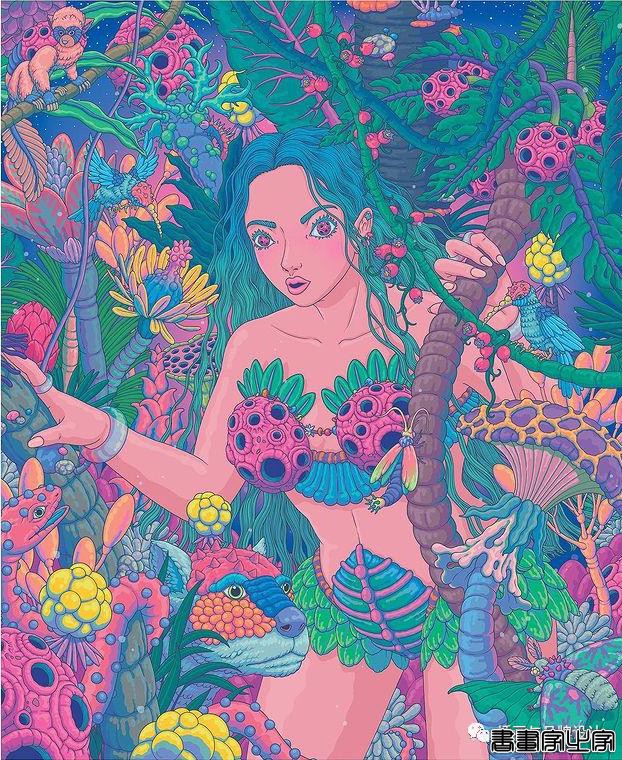 插画丨惊叹了视觉的超现实景观插画，从宏观到微观以超梦幻的形式展现生命的形式-34.jpg