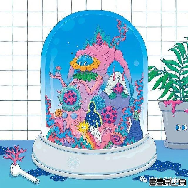 插画丨惊叹了视觉的超现实景观插画，从宏观到微观以超梦幻的形式展现生命的形式-46.jpg