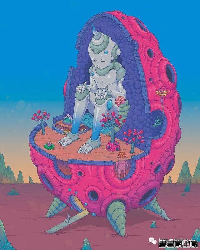 插画丨惊叹了视觉的超现实景观插画，从宏观到微观以超梦幻的形式展现生命的形式-50.jpg