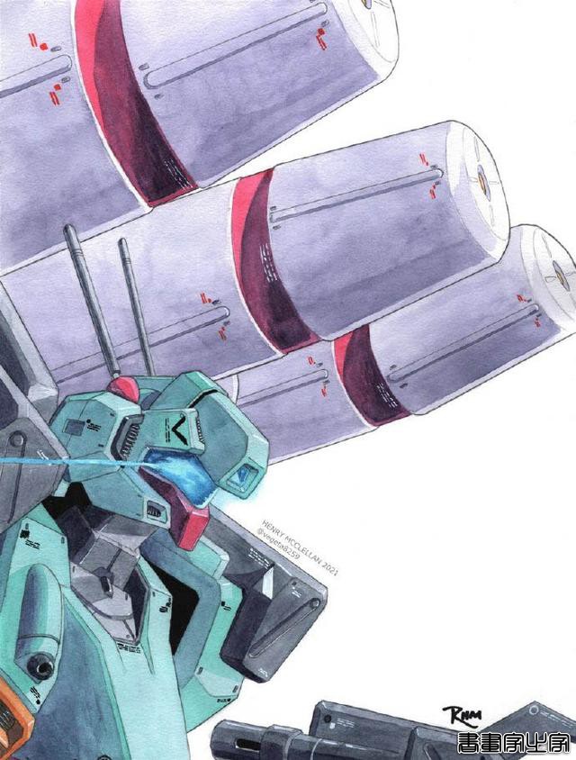 机动战士高达插画，新安洲怎么被烤焦了？-4.jpg
