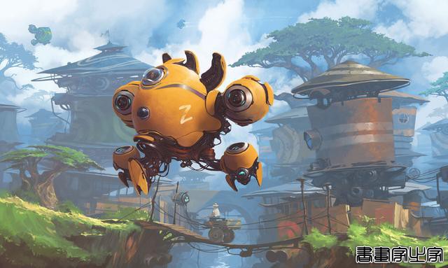 蒸汽朋克风格插画，幻想未来与复古元素的结合-8.jpg
