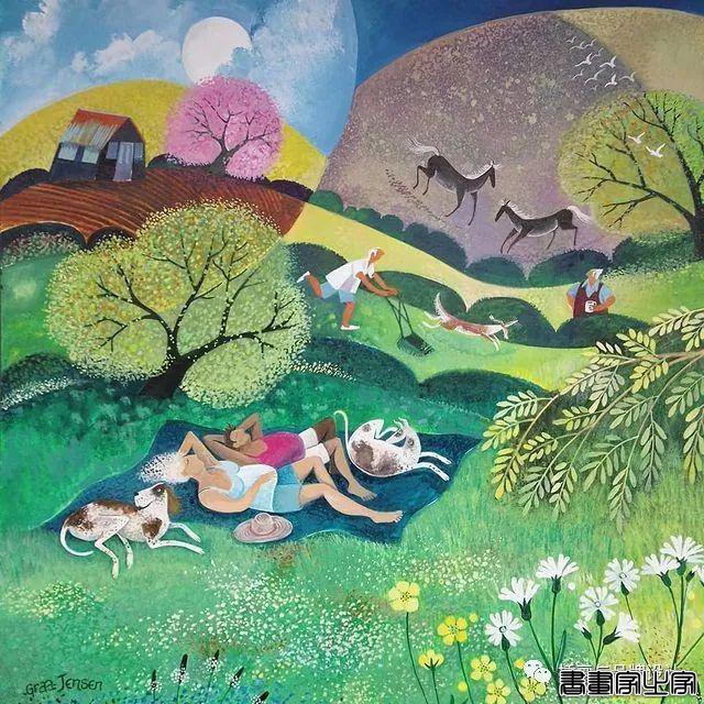 插画丨色彩缤纷明快，富有层次感的童趣画面，将自然美景与人物动物生动搭配-7.jpg
