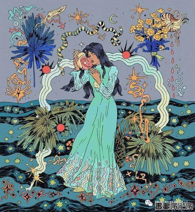 插画丨充满迷幻色彩的插图，用不同版本的色调变化和着色在笔下诞生了无数大胆细腻的女性角色-17.jpg