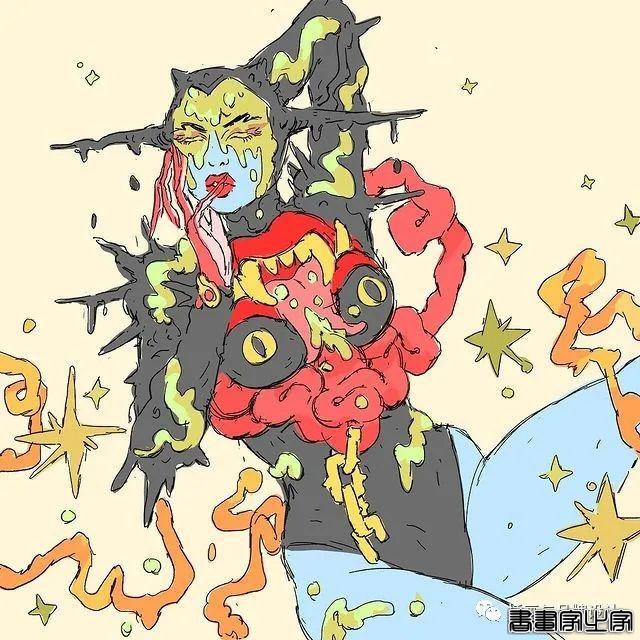 插画丨充满迷幻色彩的插图，用不同版本的色调变化和着色在笔下诞生了无数大胆细腻的女性角色-32.jpg