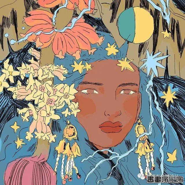 插画丨充满迷幻色彩的插图，用不同版本的色调变化和着色在笔下诞生了无数大胆细腻的女性角色-36.jpg