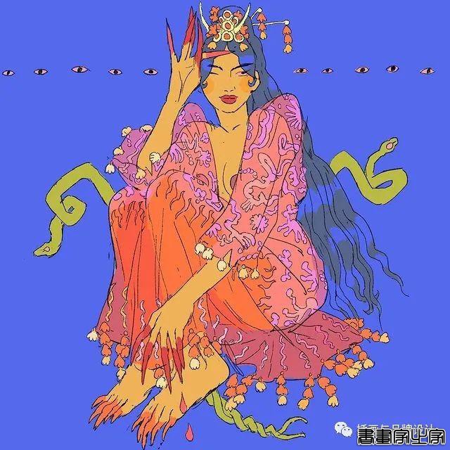 插画丨充满迷幻色彩的插图，用不同版本的色调变化和着色在笔下诞生了无数大胆细腻的女性角色-37.jpg