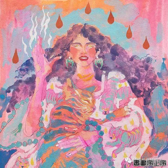 插画丨充满迷幻色彩的插图，用不同版本的色调变化和着色在笔下诞生了无数大胆细腻的女性角色-61.jpg