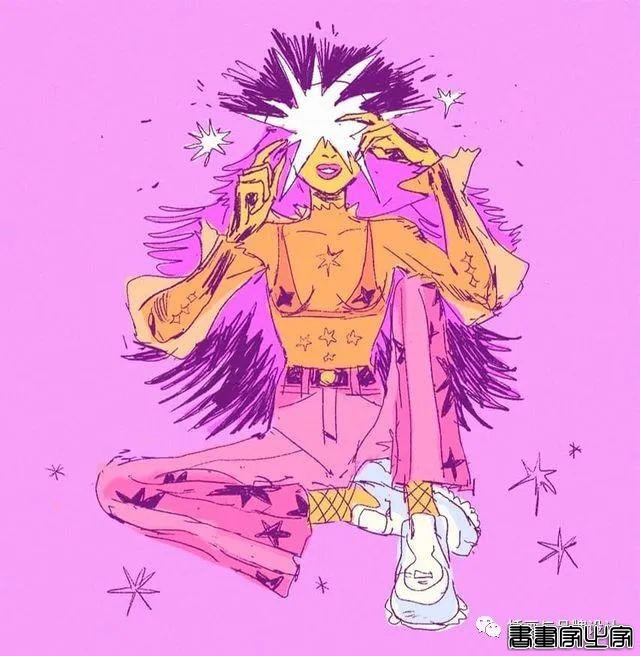 插画丨充满迷幻色彩的插图，用不同版本的色调变化和着色在笔下诞生了无数大胆细腻的女性角色-69.jpg