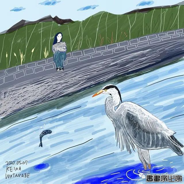 插画丨诗情画意的拼贴插图，细腻的肌理，夸张自由的线条，别具一格的人物角色-5.jpg