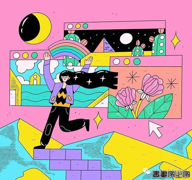 插画丨扁平活力的日常脑洞，生活在她手中变得奇幻又有趣-7.jpg