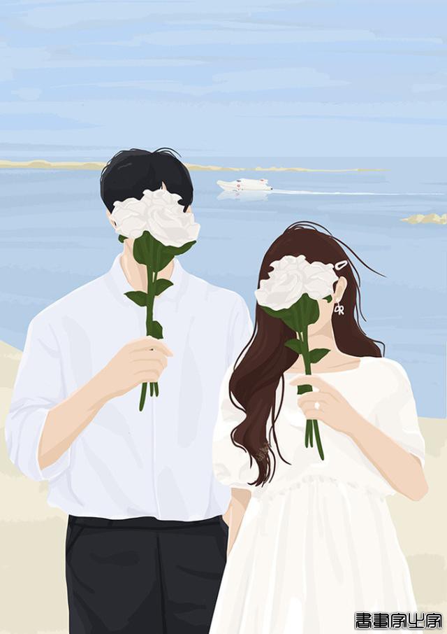 小清新海边插画，情侣头像、闺蜜头像-7.jpg