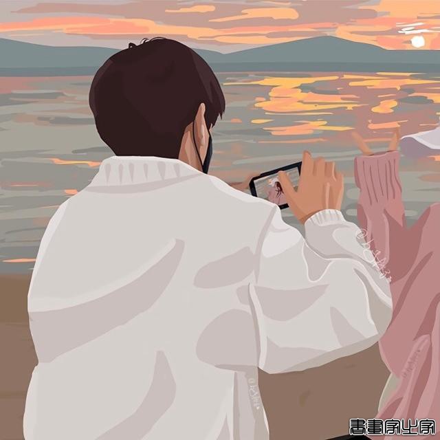 小清新海边插画，情侣头像、闺蜜头像-15.jpg