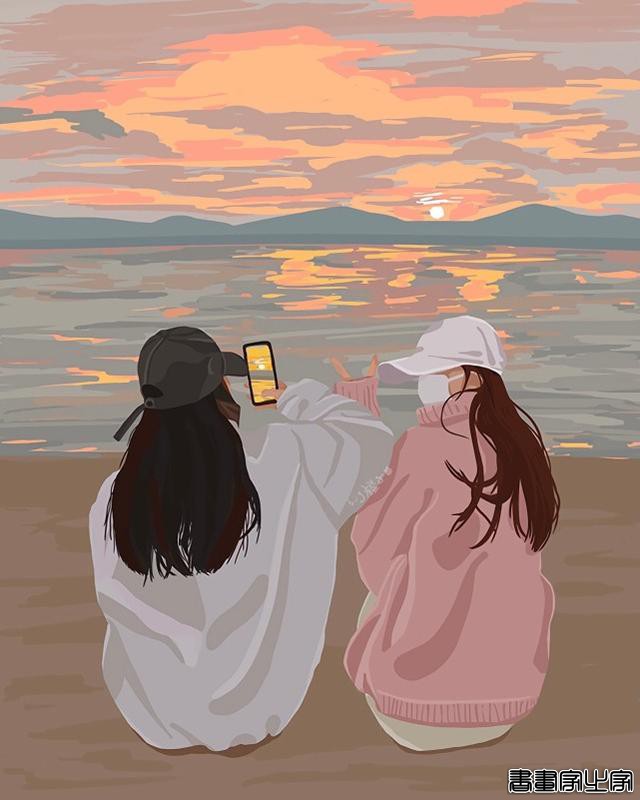 小清新海边插画，情侣头像、闺蜜头像-20.jpg