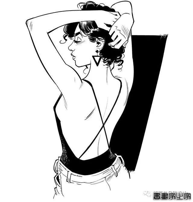 插画丨太传神了！他笔下的女性个个都神韵绝美，将黑白灰线条运用的极致舒展-21.jpg
