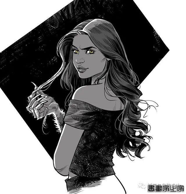 插画丨太传神了！他笔下的女性个个都神韵绝美，将黑白灰线条运用的极致舒展-28.jpg