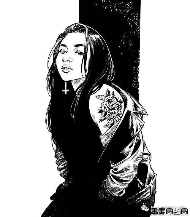 插画丨太传神了！他笔下的女性个个都神韵绝美，将黑白灰线条运用的极致舒展-32.jpg