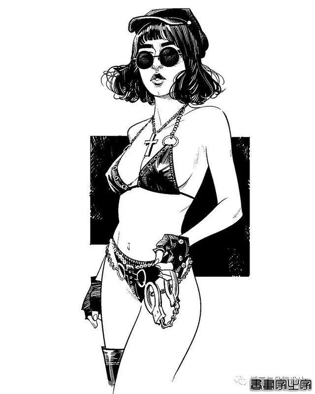 插画丨太传神了！他笔下的女性个个都神韵绝美，将黑白灰线条运用的极致舒展-38.jpg