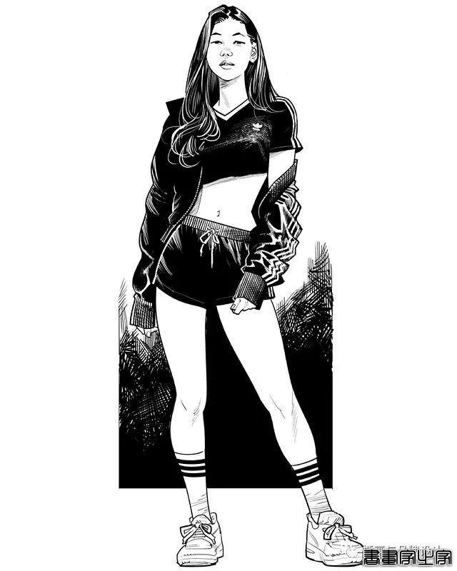 插画丨太传神了！他笔下的女性个个都神韵绝美，将黑白灰线条运用的极致舒展-41.jpg