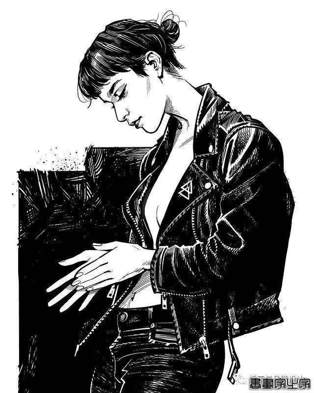 插画丨太传神了！他笔下的女性个个都神韵绝美，将黑白灰线条运用的极致舒展-50.jpg