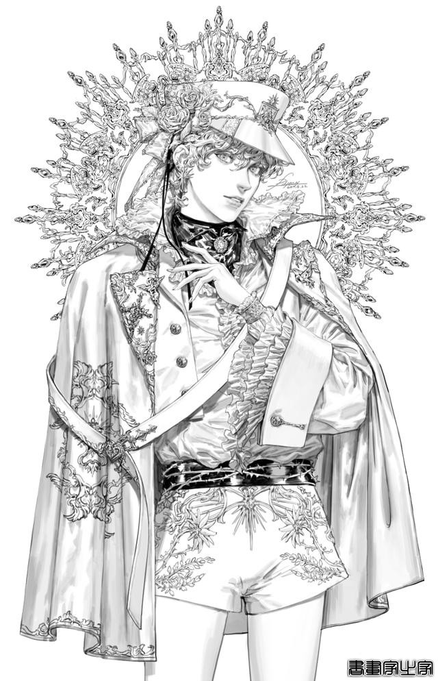 绝美插画线稿，过目难忘！你想要的华丽古典的西方人物插画在这里-5.jpg