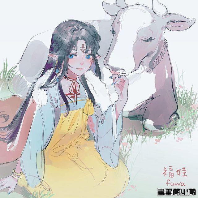 插画师fuwaffie的一组唯美人物同人插画 ? ????-7.jpg