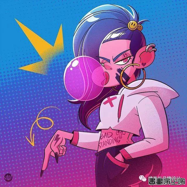 插画丨太酷了！明艳丰富的色彩，笔下美式风格的角色塑造，夸张乖离的街头氛围-5.jpg