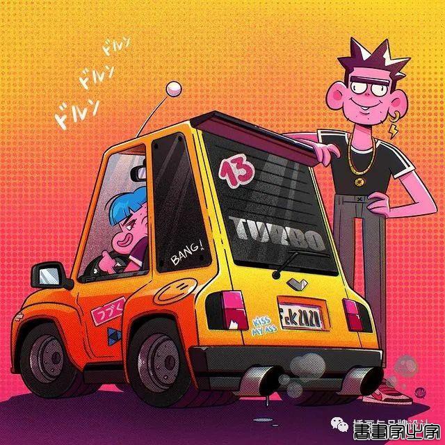 插画丨太酷了！明艳丰富的色彩，笔下美式风格的角色塑造，夸张乖离的街头氛围-8.jpg
