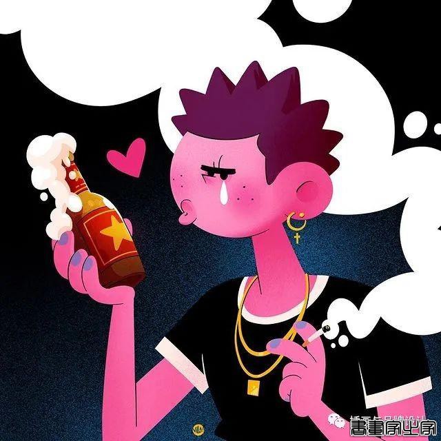 插画丨太酷了！明艳丰富的色彩，笔下美式风格的角色塑造，夸张乖离的街头氛围-18.jpg