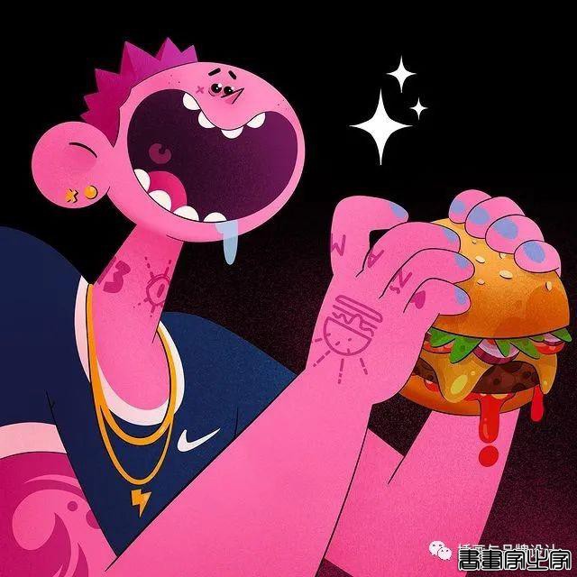 插画丨太酷了！明艳丰富的色彩，笔下美式风格的角色塑造，夸张乖离的街头氛围-19.jpg