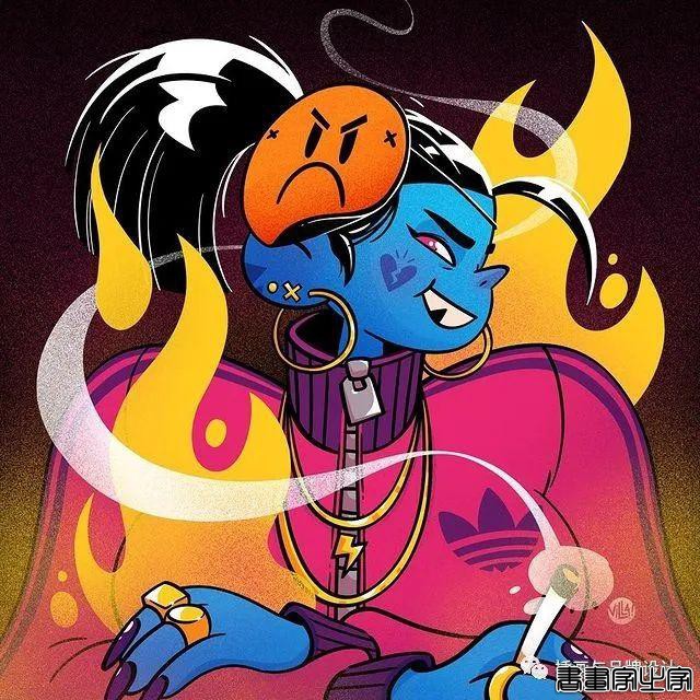 插画丨太酷了！明艳丰富的色彩，笔下美式风格的角色塑造，夸张乖离的街头氛围-22.jpg