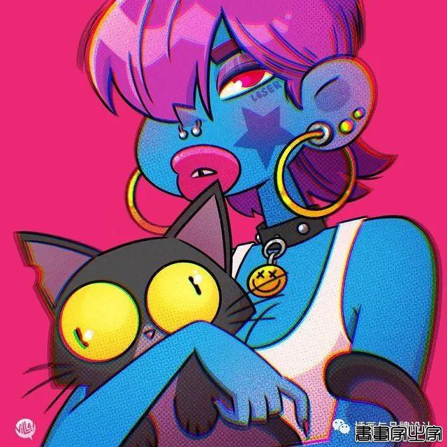 插画丨太酷了！明艳丰富的色彩，笔下美式风格的角色塑造，夸张乖离的街头氛围-35.jpg